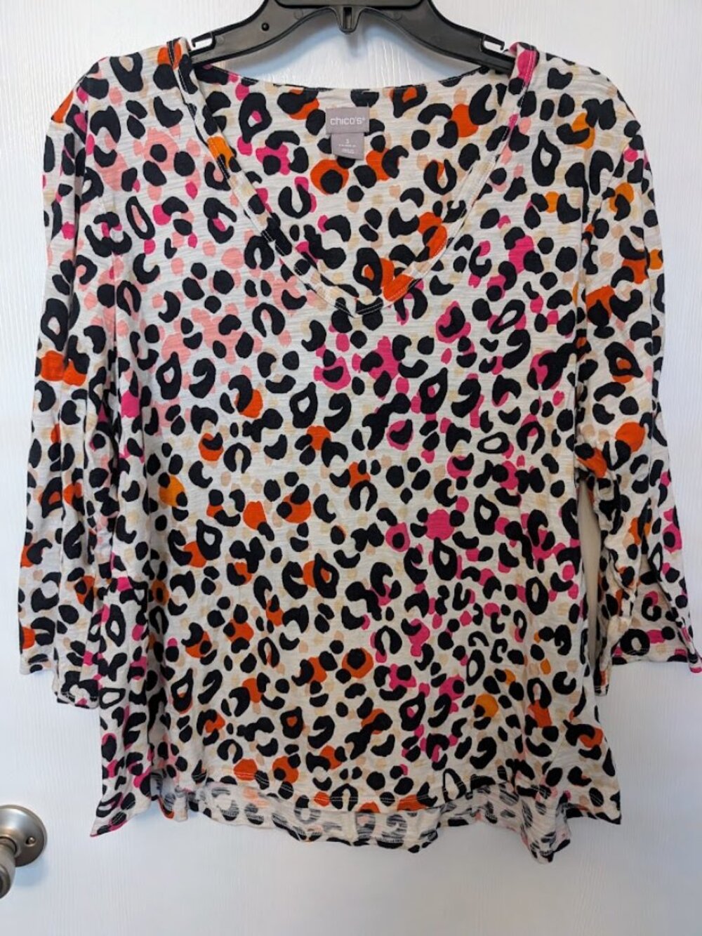Chico's colorful cheetah animal print top‎ Size 3/XL